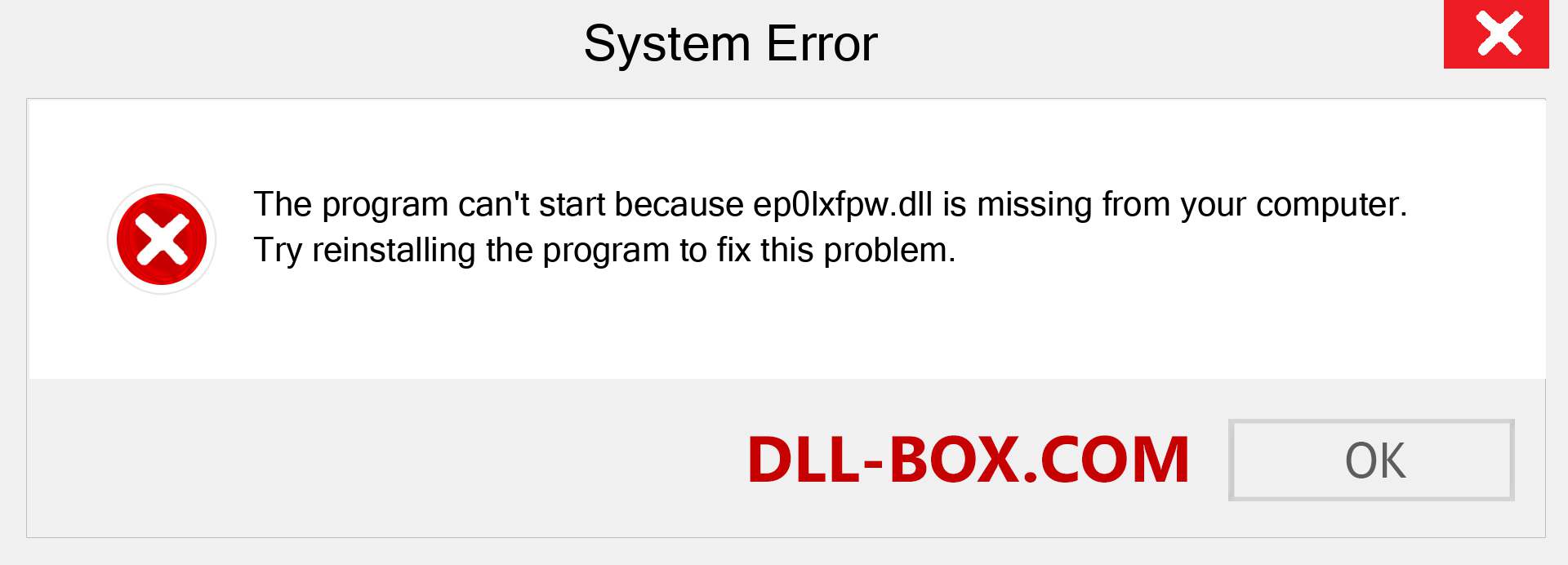  ep0lxfpw.dll file is missing?. Download for Windows 7, 8, 10 - Fix  ep0lxfpw dll Missing Error on Windows, photos, images