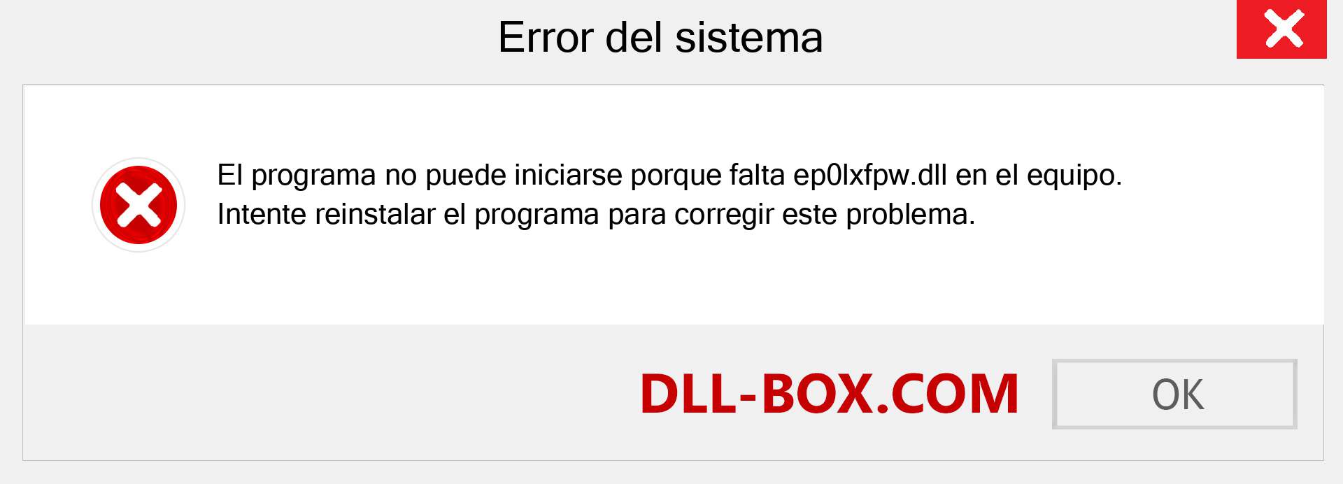 ¿Falta el archivo ep0lxfpw.dll ?. Descargar para Windows 7, 8, 10 - Corregir ep0lxfpw dll Missing Error en Windows, fotos, imágenes